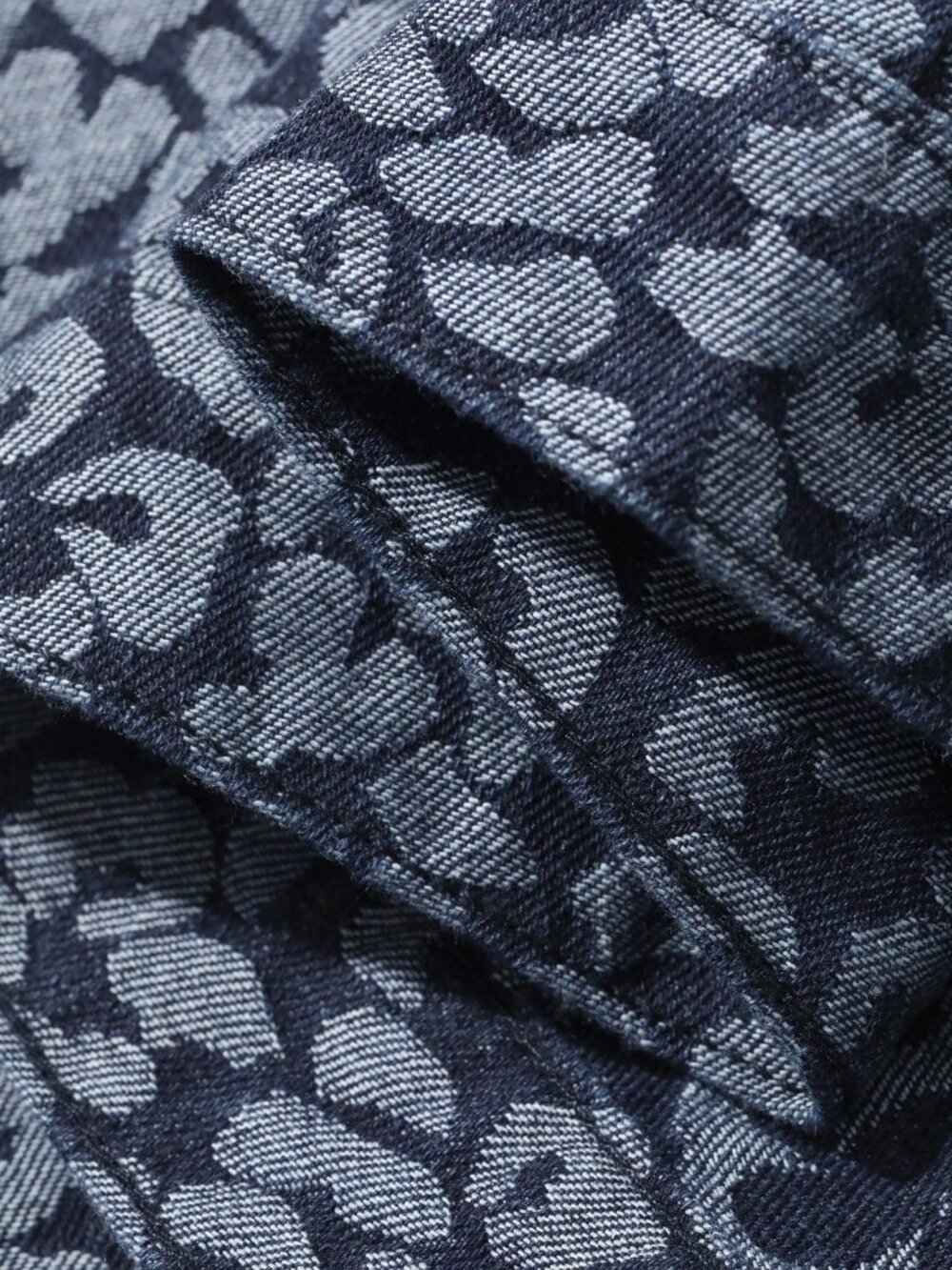 Blue Casual Women's Loose Streetwear Denim Jacket With Leopard Print - Picture 7 of 7